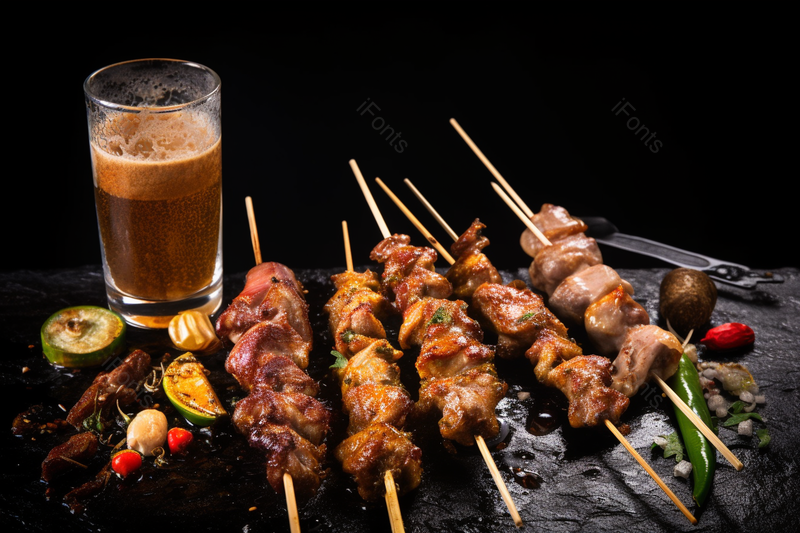 高档餐厅里烧烤美食洒满孜然美味,高清,摄影图,摄影图片,图片大全,摄影图免费下载